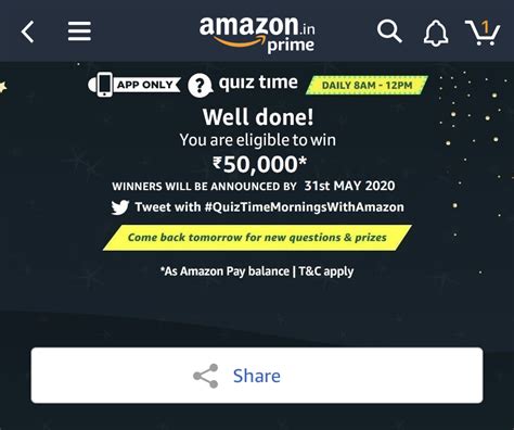 Amazon quiz answers today, April 9 2020: Amazon ₹50,000 .